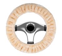 Walser Teddy Plush Steering Wheel Cover Faux Fur Plush Steering Wheel Cover Lambskin Look Vegan Beige