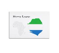 WALSFK Simple Map Poster Africa Sierra Leone Map Decorative Canvas Family Bedroom Artwork Picture Painting 12x18inch(30x45cm)