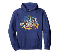 Walt Disney World 50th Anniversary Mickey and Friends Pullover Hoodie, Adult Unisex, Navy Blue, Small