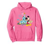 Walt Disney World 50th Anniversary Mickey Magic Castle Pullover Hoodie, Adult Unisex, Bright Pink, XX-Large
