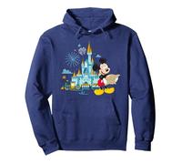 Walt Disney World 50th Anniversary Mickey Magic Castle Pullover Hoodie, Adult Unisex, Navy Blue, Medium