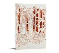 Walter Crane Art Print - Prince Charming In The Forest Victorian Illustration Wall Art Featuring A Prince in A Wooded Setting Cool Artworks Painting Wall Art Canvas Prints Hanging Picture Home Decors