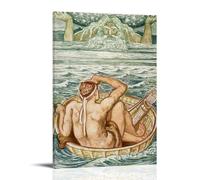Walter Crane Hercules And Atlas Mythological Scene Poster Canvas Print Art Vintage Elegant Wall Art Painting Wall Decoration for Living Room Bedroom Home Decor Wall Art Hanging Picture Print Bedroom D