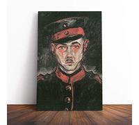 Walter Gramatte Self Portrait as a Soldier Canvas Print | Gallery Wrapped 30mm Frame Wall Art | 30x20 inches | Ready to Hang | Modern People Picture | Living Room Bedroom Lounge Office