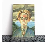 Walter Gramatte Self Portrait in Barcelona Canvas Print | Gallery Wrapped 30mm Frame Wall Art | 20x14 inches | Ready to Hang | Modern People Picture | Living Room Bedroom Lounge Office