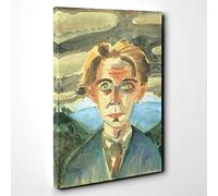 Walter Gramatte Self Portrait in Barcelona Canvas Print | Gallery Wrapped 30mm Frame Wall Art | 30x20 inches | Ready to Hang | Modern People Picture | Living Room Bedroom Lounge Office