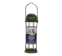 Walter Harrisons 711992 Wild Bird Flip Top Fat/Suet Ball and Roll Green Hanging Garden Bird Feeder - Small - 22 cm