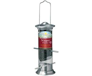 Walter Harrison's Brushed Steel Nyger Bird Feeder - 20cm