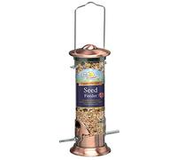 Walter Harrison's Copper Plated Die Cast Wild Bird Seed Hard-Wearing Hanging Feeder - Small - 20 cm