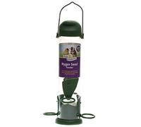 Walter Harrison's Flip Top Wild Bird Nyger Seed Feeder, Green, 30 cm Large | Hanging Feeder, Easy Filling Flip-Top Lid, Spacious Feeding Area, Durable Construction, Attractive Green Finish