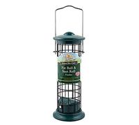Walter Harrison's Green Die Cast Wild Bird Suet Roll and Fat Ball Hard-Wearing Hanging Feeder - 20 cm