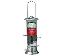 Walter Harrison's Nyger Seed Steel Plated Die Cast Wild Bird Hard-Wearing Hanging Feeder - Small - 20 cm