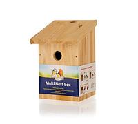 Walter Harrison's Wooden Wild Bird House Garden Nest Box Multi Entrance - 25mm Hole/32mm Hole/Open Fronted