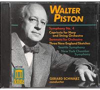 Walter Piston: Symphony No. 4; Capriccio for Harp & String Orchestra; Serenata for Orchestra; Three New England Sketches by N/A (0100-01-01)