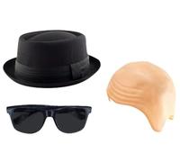 Walter White Breaking Bad Pie Hat Sunglasses & Bald Cap Set