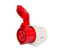 Walther 130406 415V 32Amp 4Pin Surface wall Socket 3P+E Red IP44 BS4343