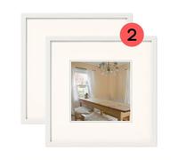 walther design BP313V3 Peppers Picture Frame, Polar White, 13 x 13 cm, Pack of 2, Wooden Frame