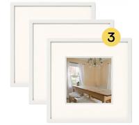walther design BP313V3 Peppers Picture Frame, Polar White, 13 x 13 cm, Pack of 3, Wooden Frame