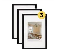 walther design BP430B3 Peppers Picture Frame, Black, 24 x 30 cm, Pack of 3, Wooden Frame