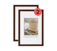 walther design BP913N3 Peppers Picture Frame, Walnut, 9 x 13 cm, Pack of 2, Wooden Frame