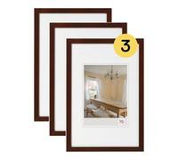 walther design BP913N3 Peppers Picture Frame, Walnut, 9 x 13 cm, Pack of 3, Wooden Frame