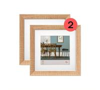 walther design EF330ED Fiorito Picture Frame, Light Oak, 30 x 30 cm, Pack of 2, Wooden Frame with Passe-Partout