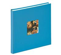Walther design FA-205-U Fun Trend high quality book bound album with die cut for your personal picture, 10.2 x 9.8 inch (26 x 25 cm), 40 white pages, ocean blue