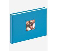 Walther design FA-207-U Fun Trend book bound album with die cut for your personal picture, 8.7 x 6.3 inch (22 x 16 cm), 40 white pages, ocean blue
