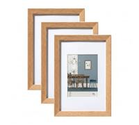 walther design - Fiorito EF430E3 Picture Frames, Light Oak, 24 x 30 cm, Pack of 3 Wooden Frames
