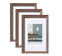 walther design - Fiorito EF430N3 Picture Frames, Walnut, 24 x 30 cm, Pack of 3 Wooden Frames