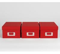 walther design - Fun FB-115-R3 Storage Boxes, Red, Pack of 3
