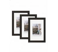 walther design - Grado HI430B3 Picture Frames, Black, 24 x 30 cm, Pack of 3 Wooden Frames
