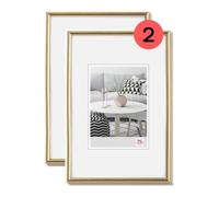walther design KG520HD Galeria Picture Frame, Gold, 15 x 20 cm, Pack of 2, Plastic Frame