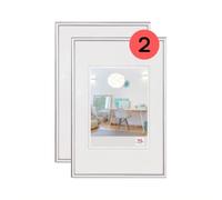 walther design KV015SD New Lifestyle Picture Frame Double Pack 10 x 15 cm Silver