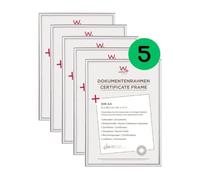 walther design KV130S5 New Lifestyle Picture Frame, Silver, 21 x 29.7 cm (DIN A4), Pack of 5, Plastic Frame