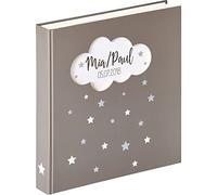 walther Design Photo Album Anthracite 28 x 30,5 cm Baby Album with Cover Punching and Foil Embossing, Baby Magical UK-205