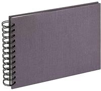 walther Design Photo Album Anthracite-Dark Grey 23 x 17 cm Spiral Album Linen, Cloth SA-509-T