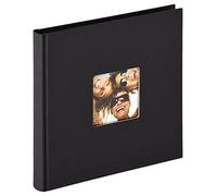 walther Design Photo Album Black 18 x 18 cm with Cover Cut-Out, Fun FA-199-B
