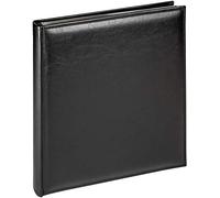walther Design Photo Album Black 28 x 30,5 cm Imitation Leather with Stitching all Around, Deluxe FA-386-B