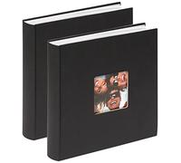 walther Design Photo Album Black 30 x 30 cm with Cover Punching, Double Pack, Fun FA-208-BD
