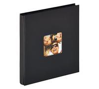 walther Design Photo Album Black 400 Photos 10x15 cm Stock Album with Cover Punching, Fun EA-110-B