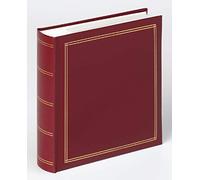 walther Design Photo Album Red 200 Photos 10 x 15 cm Memo Album Imitation Leather with Embossing, Monza ME-138-R