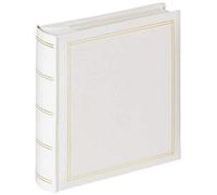 walther Design Photo Album White 200 Photos 10 x 15 cm Memo Slip-in Album Imitation Leather with Embossing, Monza ME-138-W