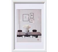 walther Design Photo Frame White 18 x 24 cm with PassepArtout, Steel Style Plastic Frame ES824W