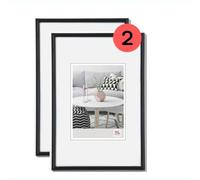walther Design Picture Frame Black 13 x 18 cm Twin Pack, Galeria Plastic Frame KB318HD