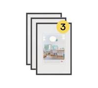 walther Design Picture Frame Black 18 x 24 cm 3-Pack, New Lifestyle Plastic Frame KV824B3