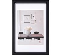 walther design Picture Frame Black 18 x 24 cm with PassepArtout, Steel Style Plastic Frame ES824B