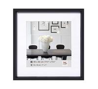 walther design Picture Frame Black 20 x 20 cm with PassepArtout, Steel Style Plastic Frame ES220B