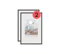 walther Design Picture Frame Black 20 x 30 cm Twin Pack, New Lifestyle Plastic Frame KV030BD