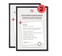 walther Design Picture Frame Black 21 x 29,7 cm (DIN A4) Twin Pack, Galeria Plastic Frames KB130HD